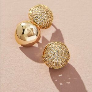 Anthropologie Small Pavé Huggie Earrings